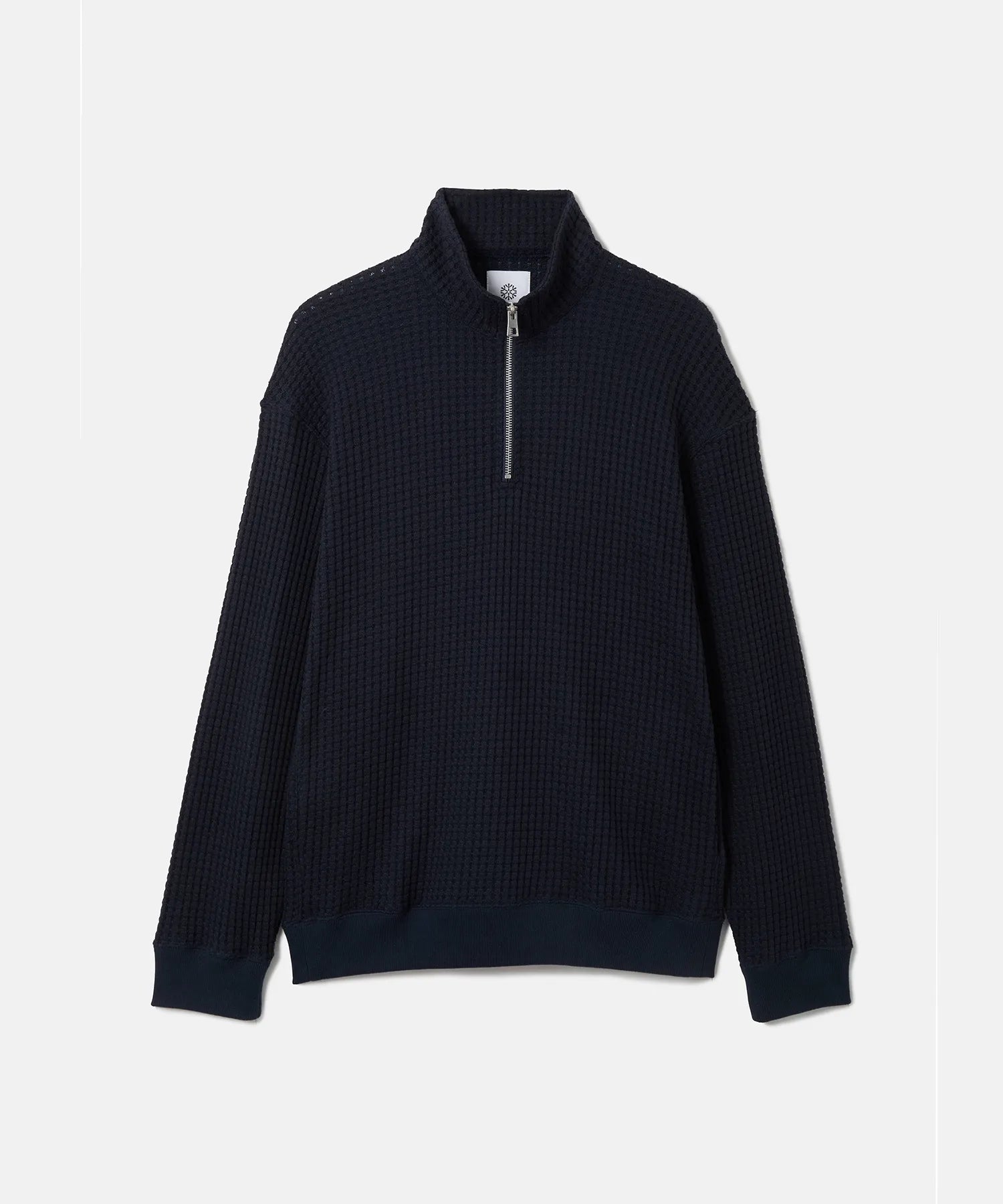 BIG WAFFLE HALFZIP PULLOVER NAVY