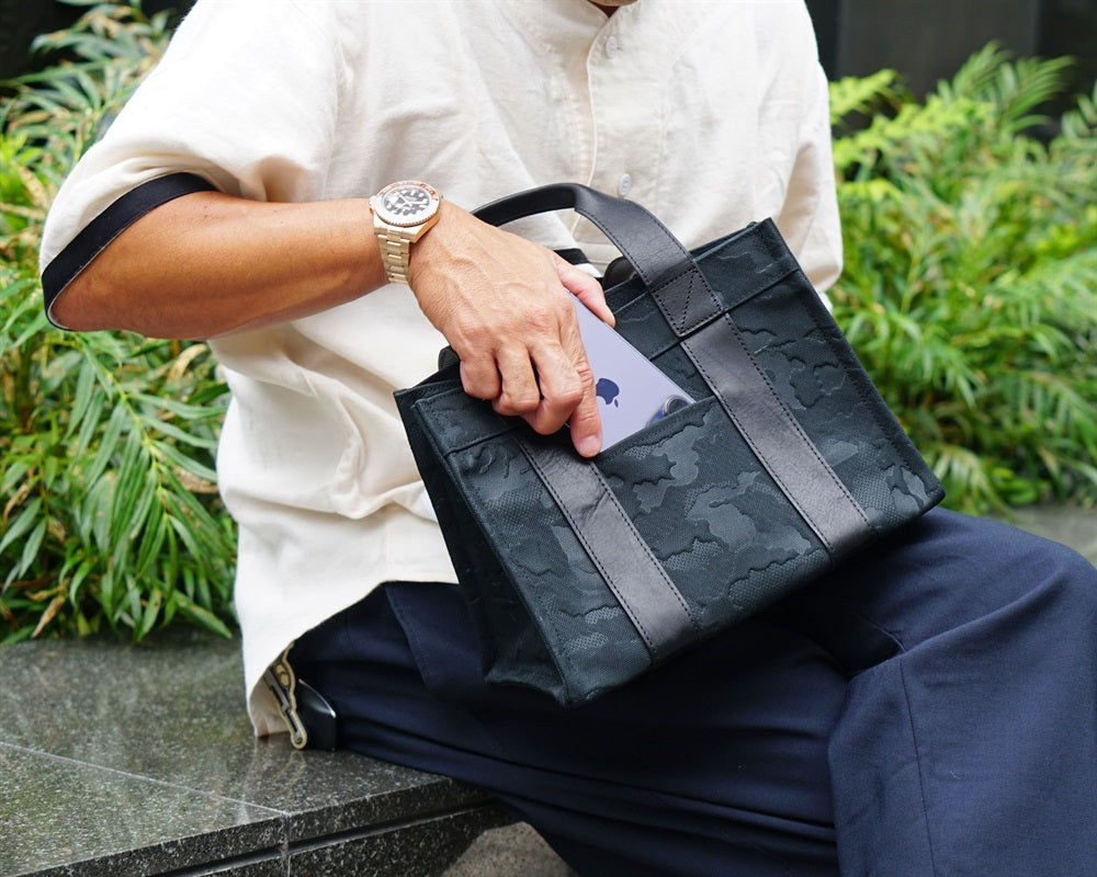 GENTIL BANDIT ジャンティバンティ LABEL NOIR トートバッグ スクエア キャンバス BLACK NO24-PM-BLK