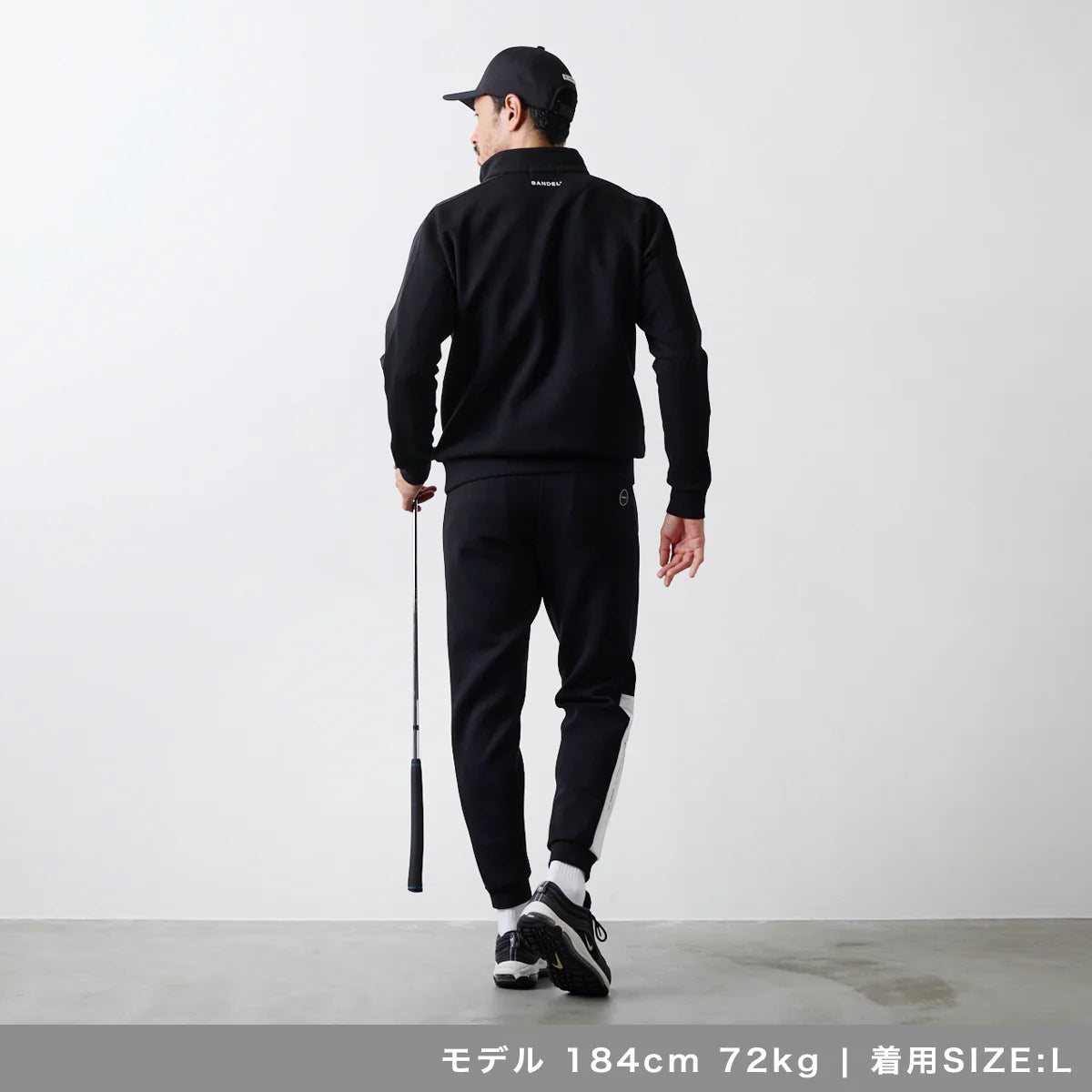 BANDEL GOLF スタンドカラー スウィッチ ジップブルゾン BLACK