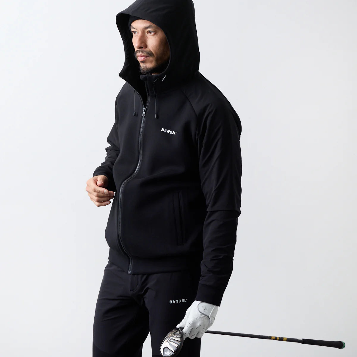 BANDEL GOLF スウィッチ ラグランスリーブ ジップフーディー BLACK