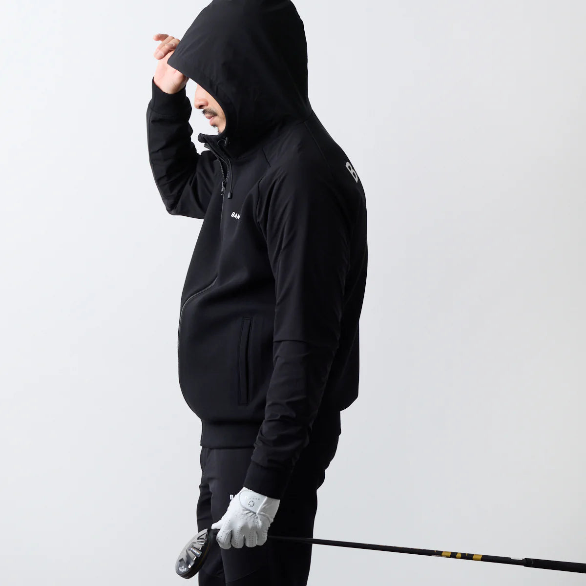 BANDEL GOLF スウィッチ ラグランスリーブ ジップフーディー BLACK
