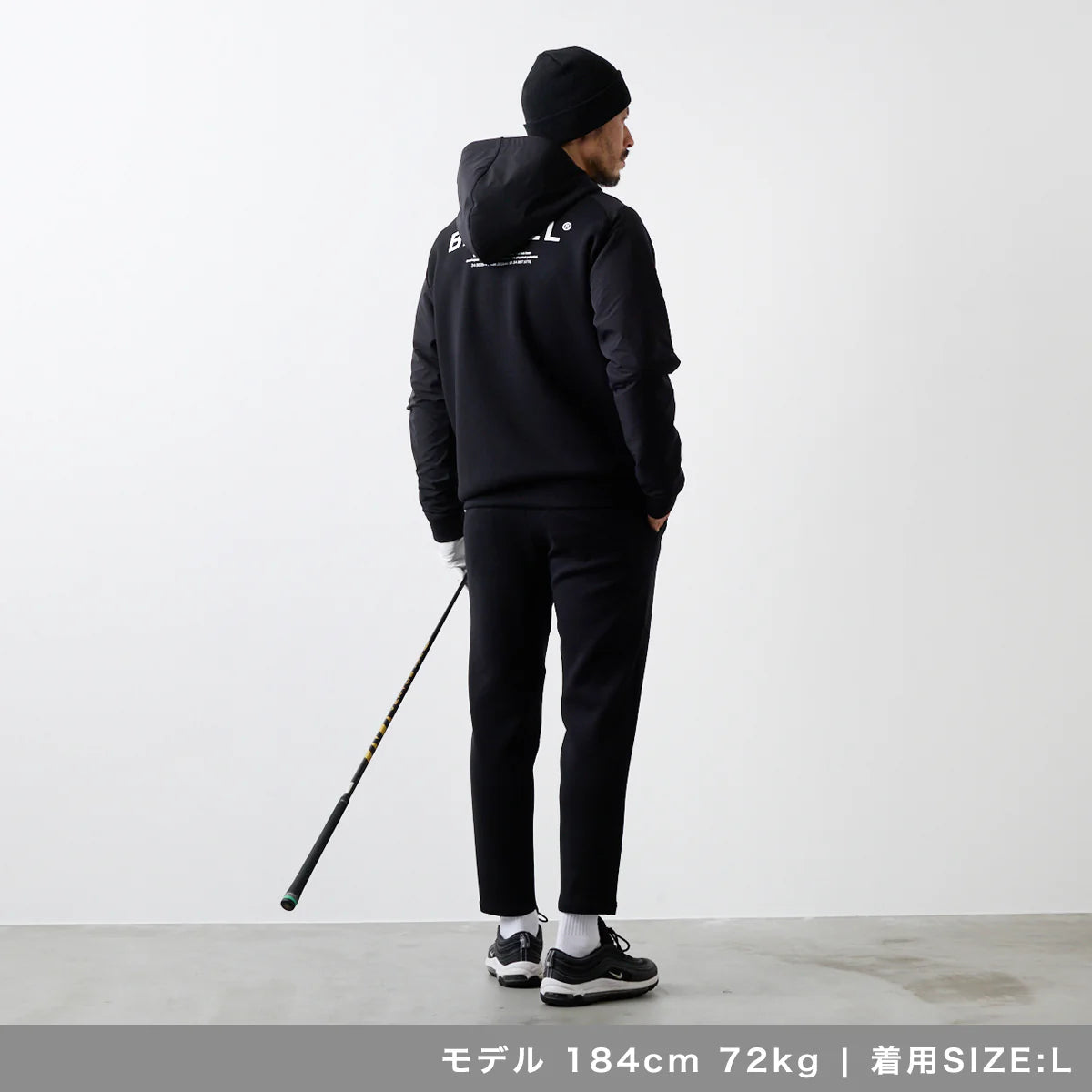 BANDEL GOLF スウィッチ ラグランスリーブ ジップフーディー BLACK