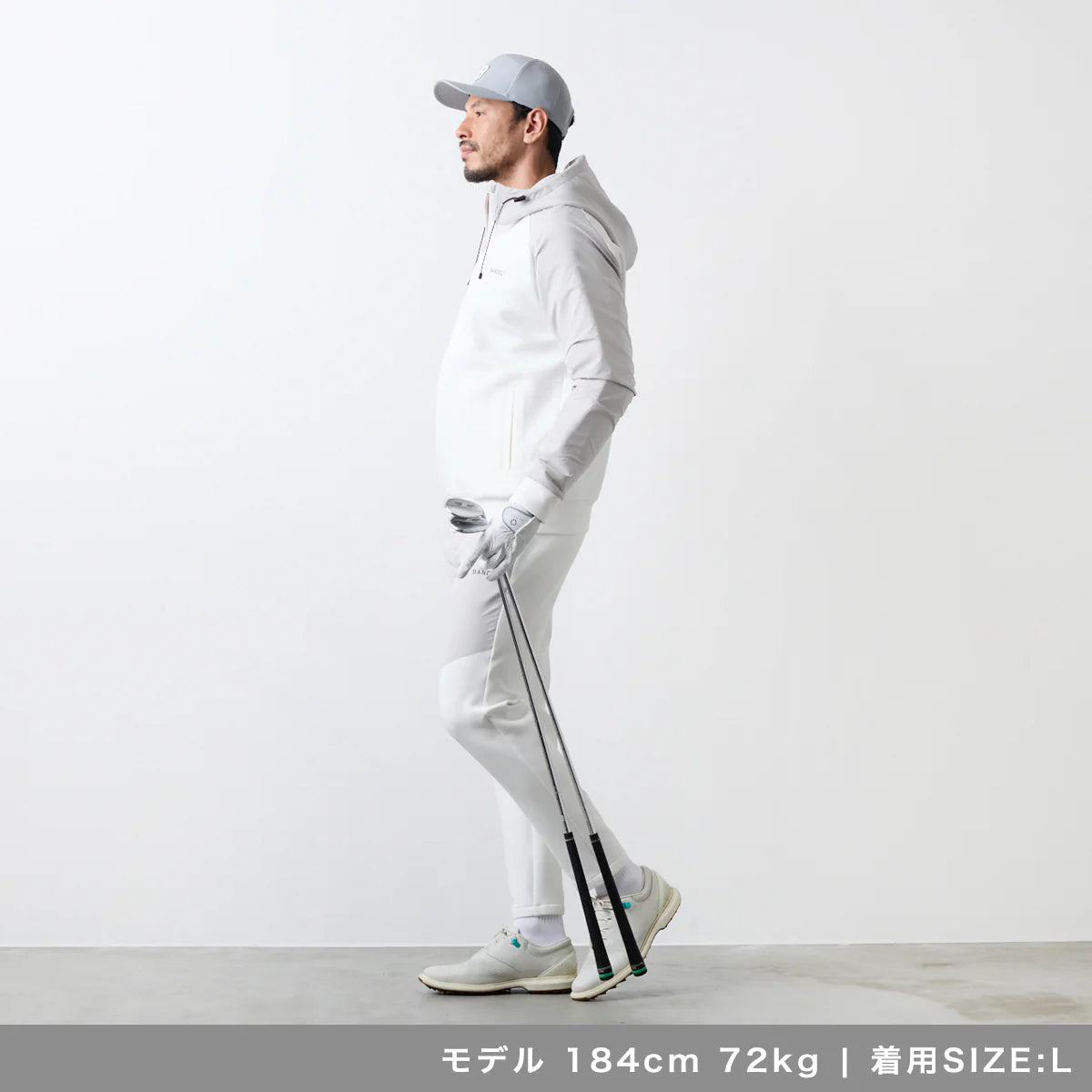 BANDEL GOLF スウィッチ ラグランスリーブ ジップフーディー WHITE