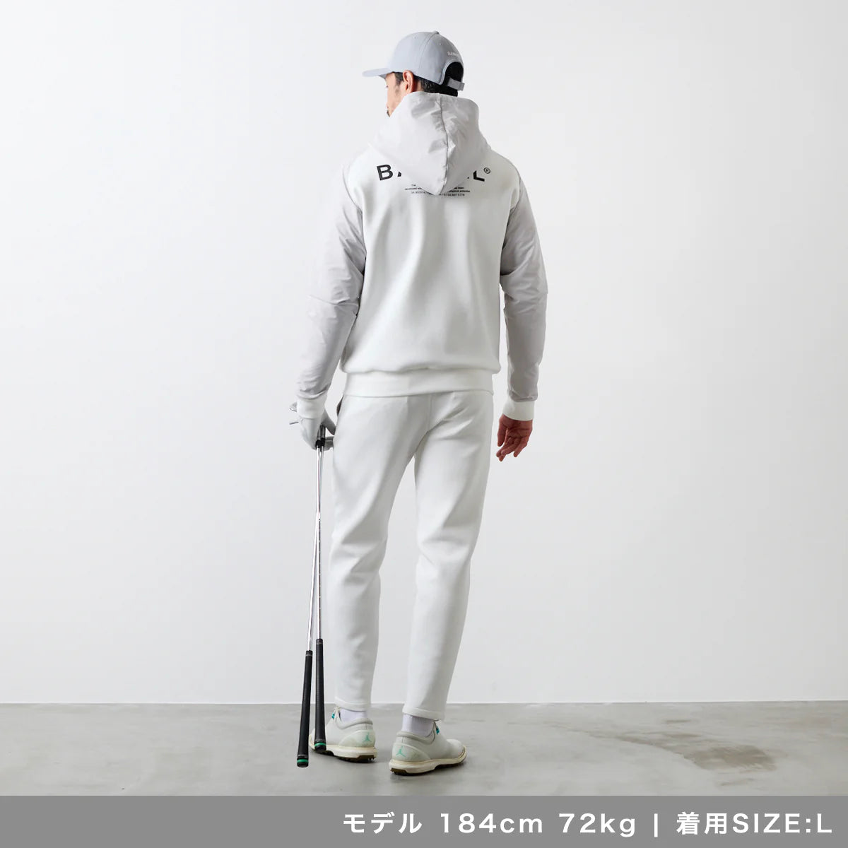 BANDEL GOLF スウィッチ ラグランスリーブ ジップフーディー WHITE