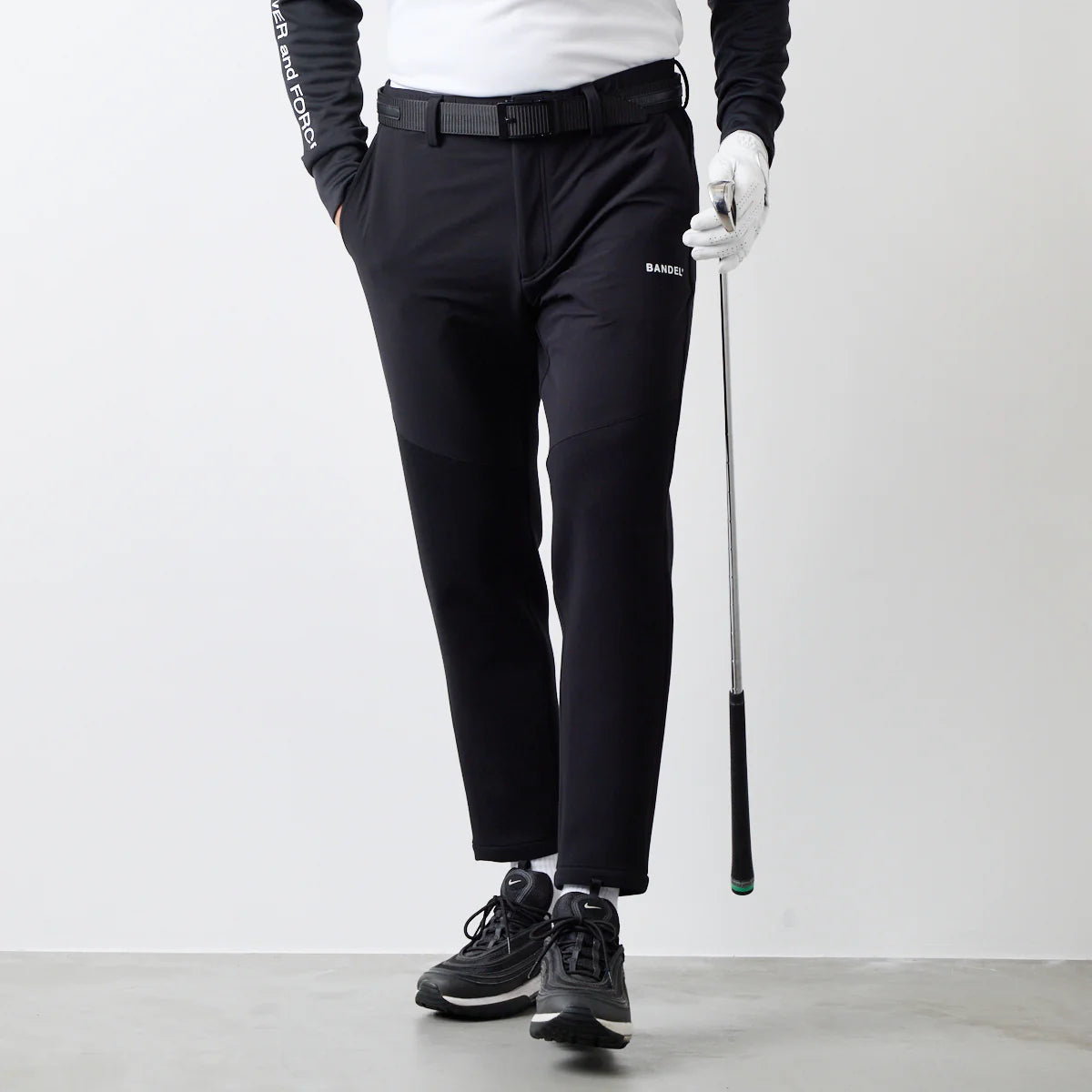BANDEL GOLF フロントスウィッチ テーパードパンツ BLACK