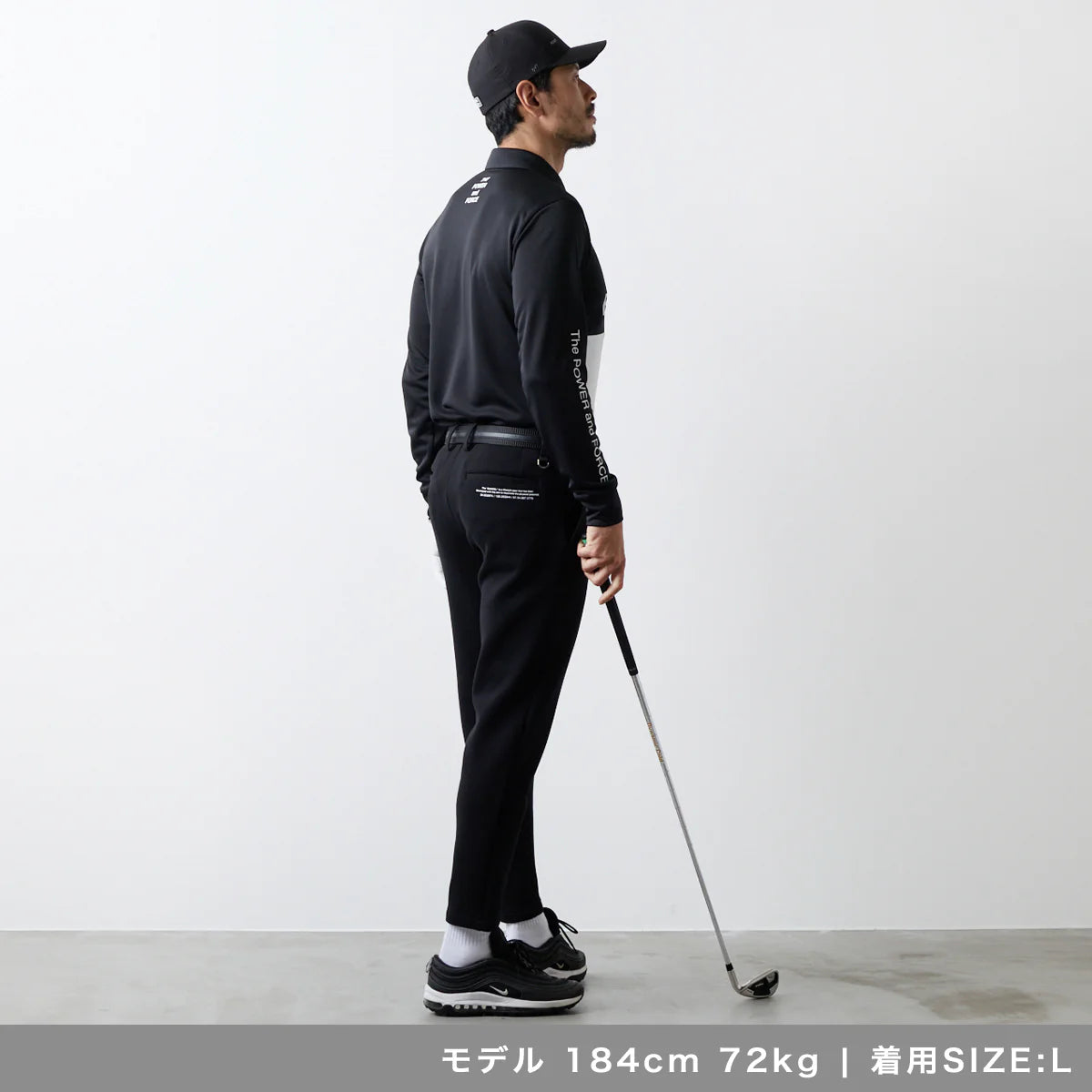 BANDEL GOLF フロントスウィッチ テーパードパンツ BLACK