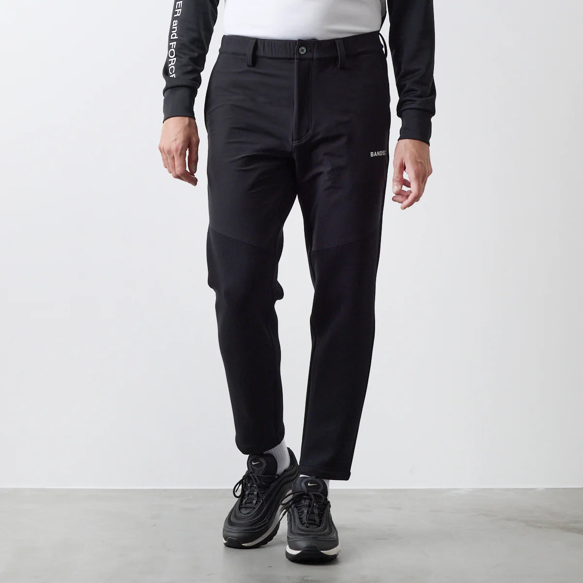 BANDEL GOLF フロントスウィッチ テーパードパンツ BLACK