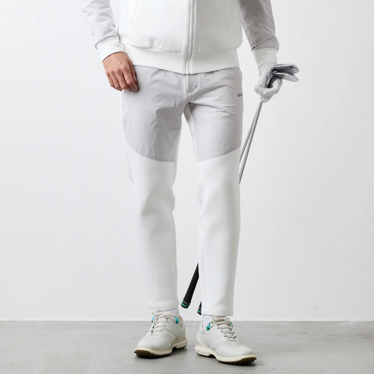 BANDEL GOLF フロントスウィッチ テーパードパンツ WHITE