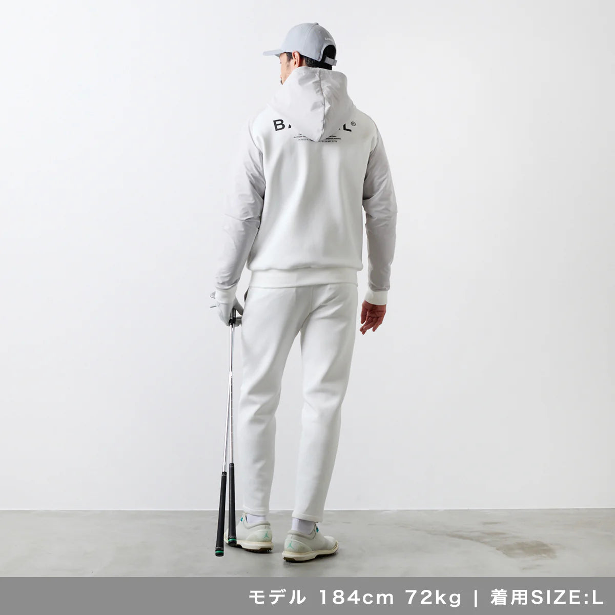 BANDEL GOLF フロントスウィッチ テーパードパンツ WHITE