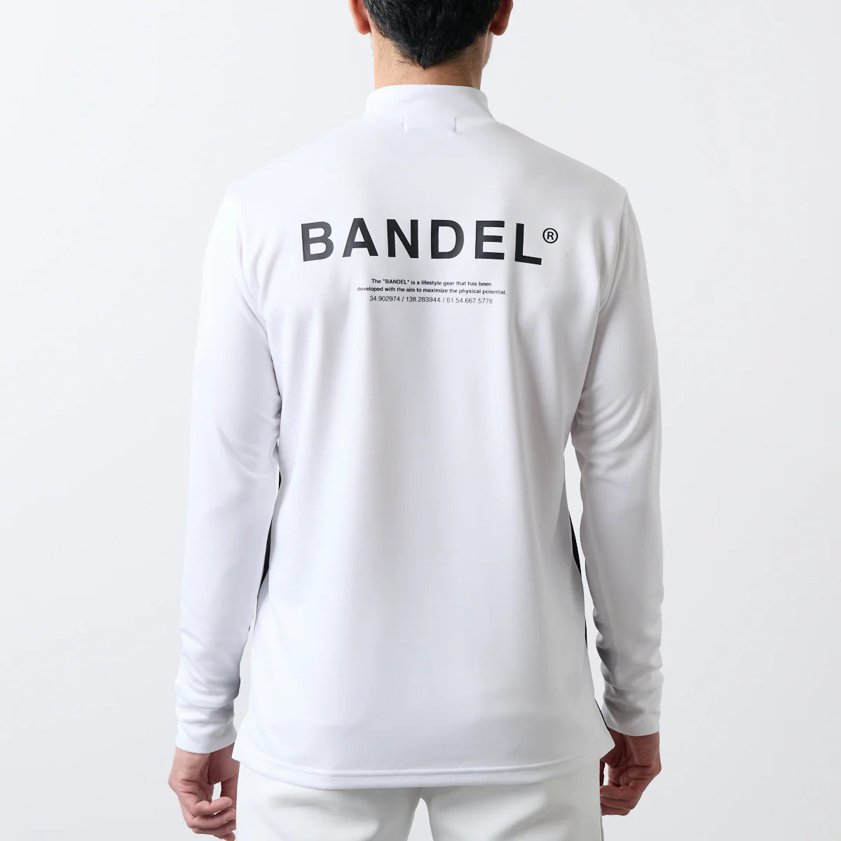BANDEL GOLF バンデル ゴルフ チェストスウィッチ 長袖モックネック WHITE