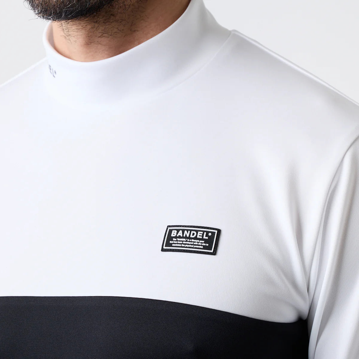 BANDEL GOLF バンデル ゴルフ チェストスウィッチ 長袖モックネック WHITE