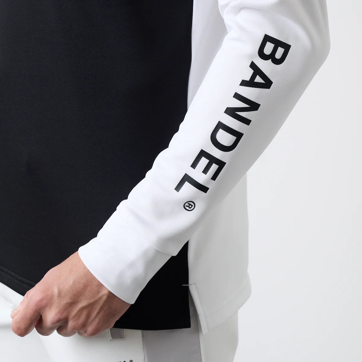 BANDEL GOLF バンデル ゴルフ チェストスウィッチ 長袖モックネック WHITE