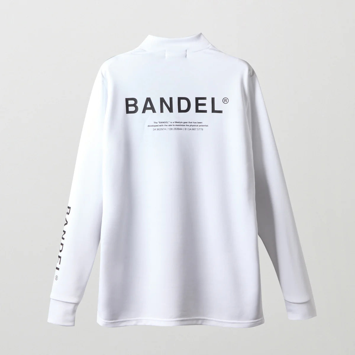BANDEL GOLF バンデル ゴルフ チェストスウィッチ 長袖モックネック WHITE