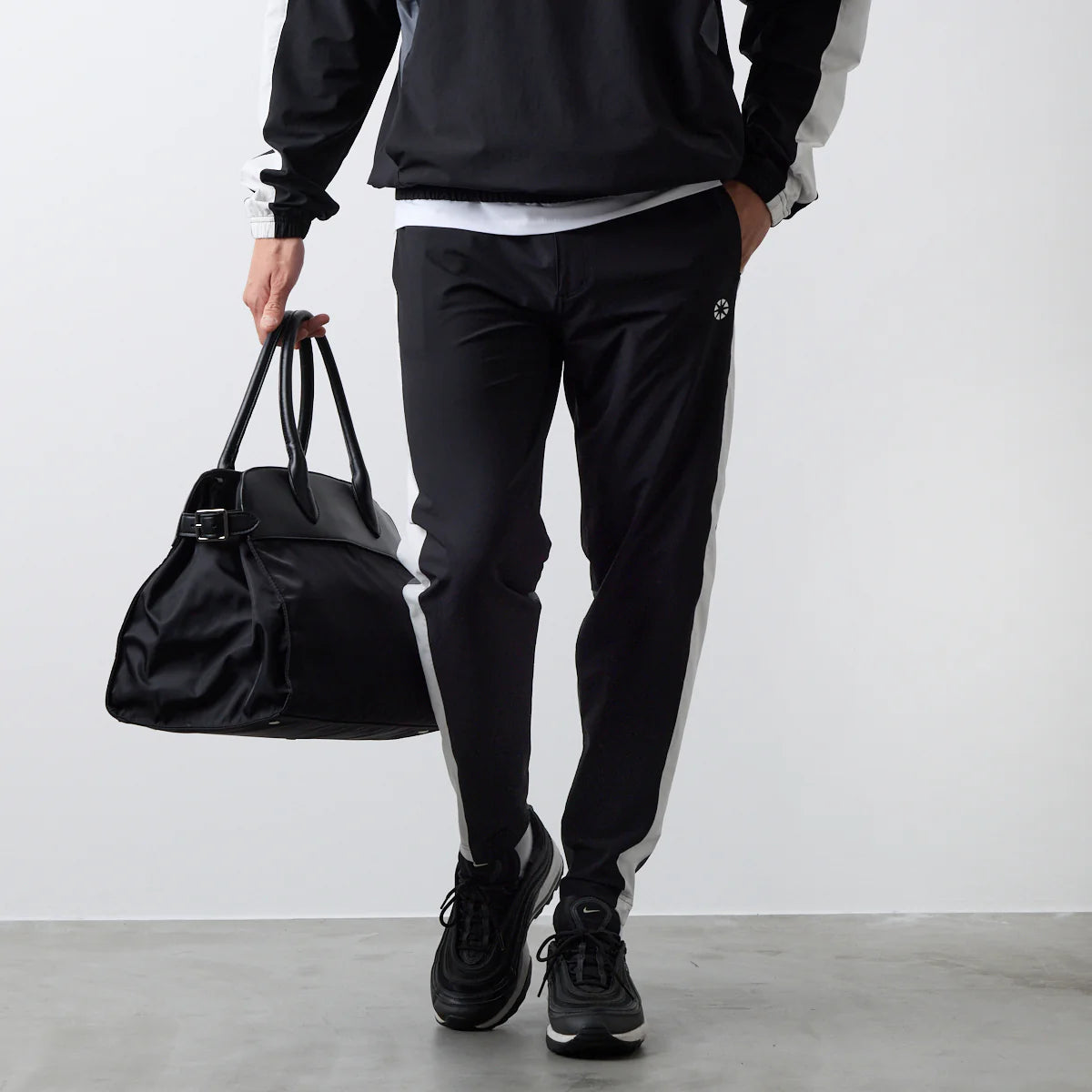BANDEL ブラックパンツ メンズ ゴルフウェア BANDEL バンデル TECH FLEECE PANTS ゴルフウェア ロングパンツ