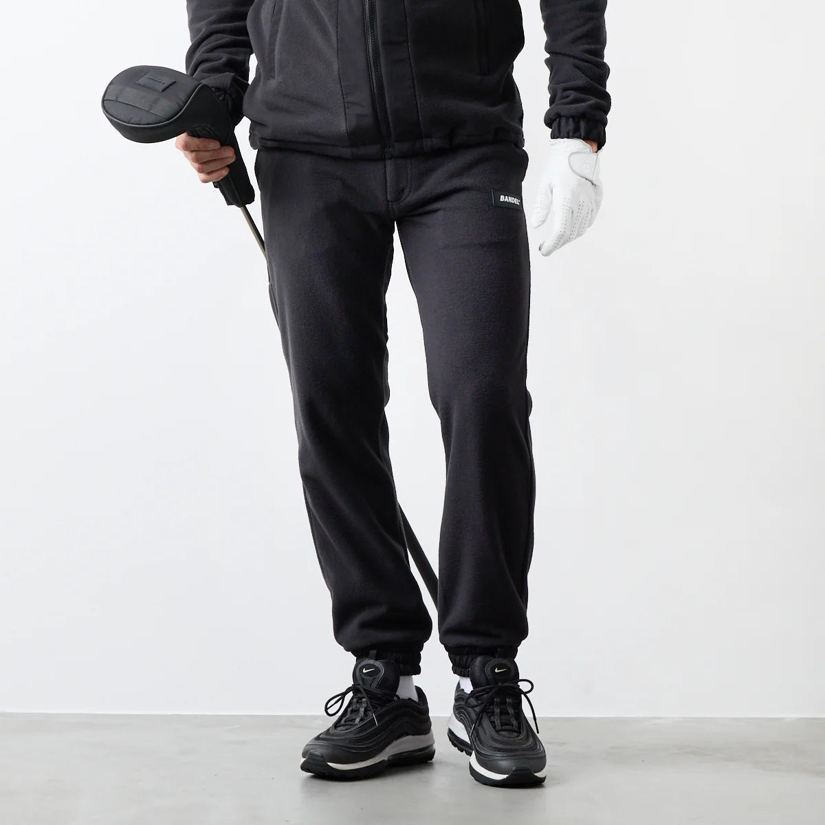 BANDEL GOLF フリースウォーム リブパンツ BLACK