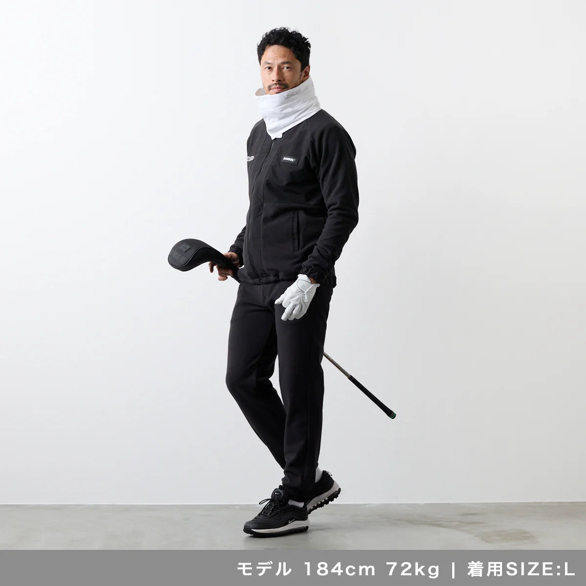 BANDEL GOLF フリースウォーム リブパンツ BLACK