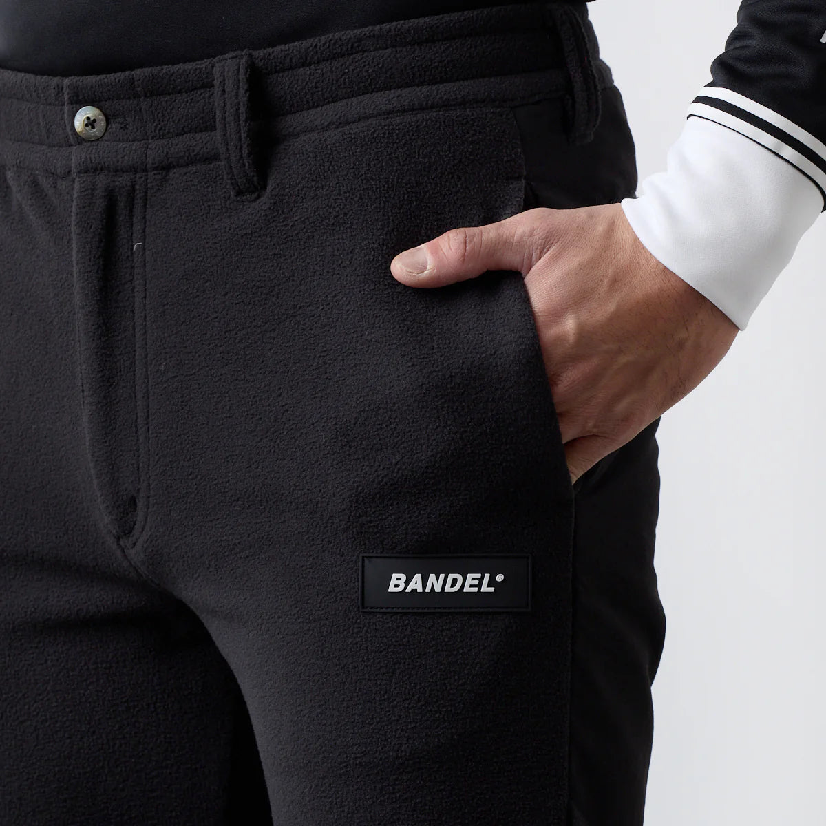 BANDEL GOLF フリースウォーム リブパンツ BLACK