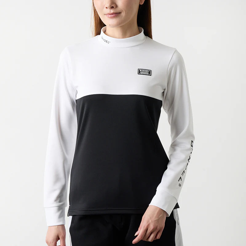 WOMENS チェストスウィッチ 長袖モックネック WHITE