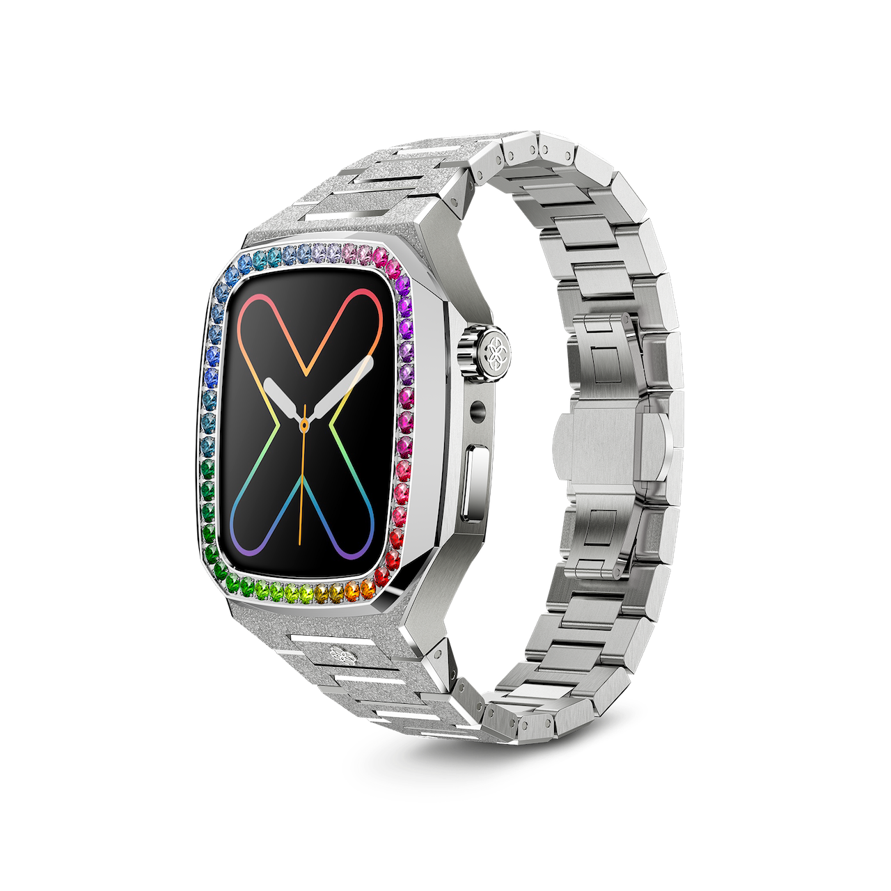 GOLDEN CONCEPT ゴールデンコンセプト Apple Watch Case - EVF41 - RAINBOW Silver