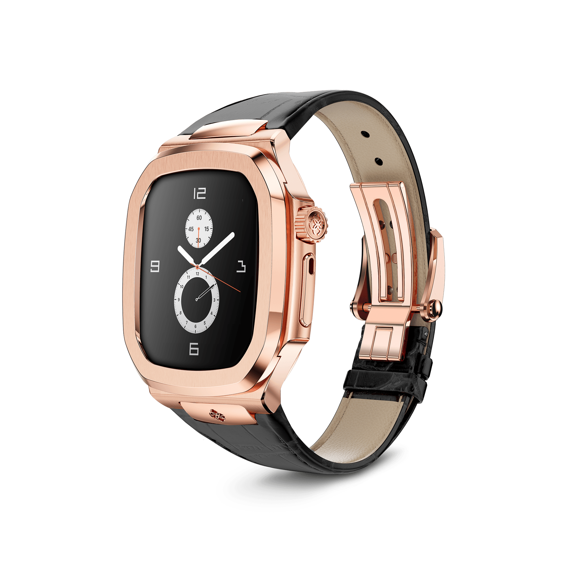 GOLDEN CONCEPT ゴールデンコンセプト Apple Watch Case - ROL45 - Rose Gold / Black ブラック