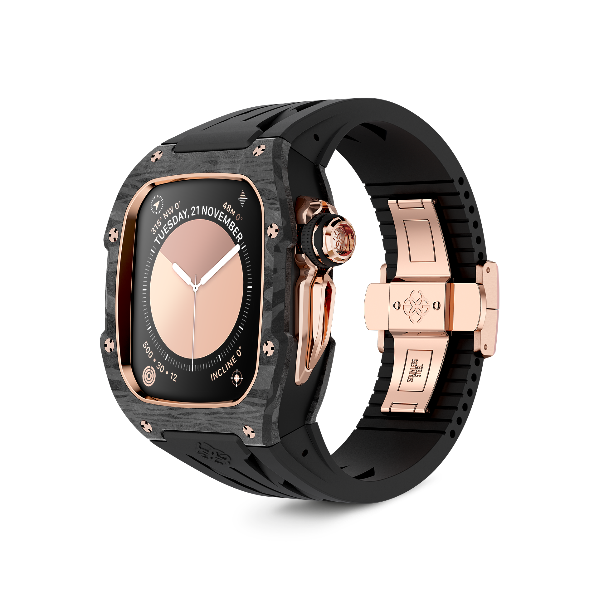 GOLDEN CONCEPT ゴールデンコンセプト Apple Watch Case / RSCIII46 - Rose Gold Carbon ローズゴールド カーボン