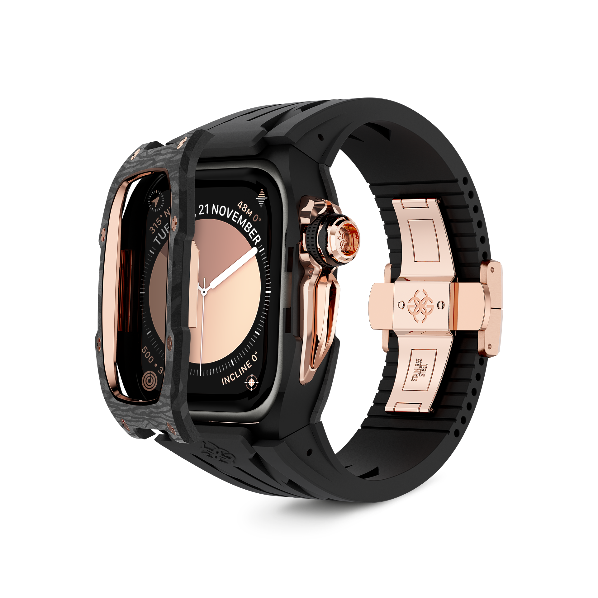GOLDEN CONCEPT ゴールデンコンセプト Apple Watch Case / RSCIII46 - Rose Gold Carbon ローズゴールド カーボン