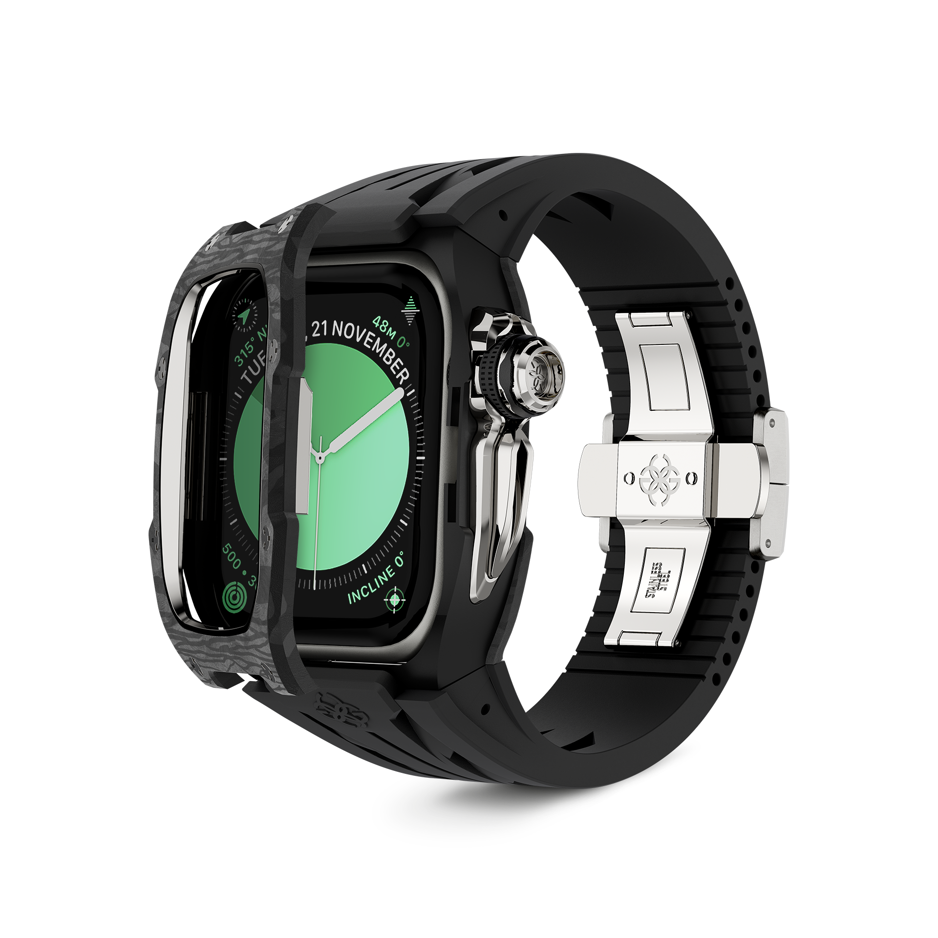 GOLDEN CONCEPT ゴールデンコンセプト Apple Watch Case / RSCIII46 - Silver Carbon シルバー カーボン