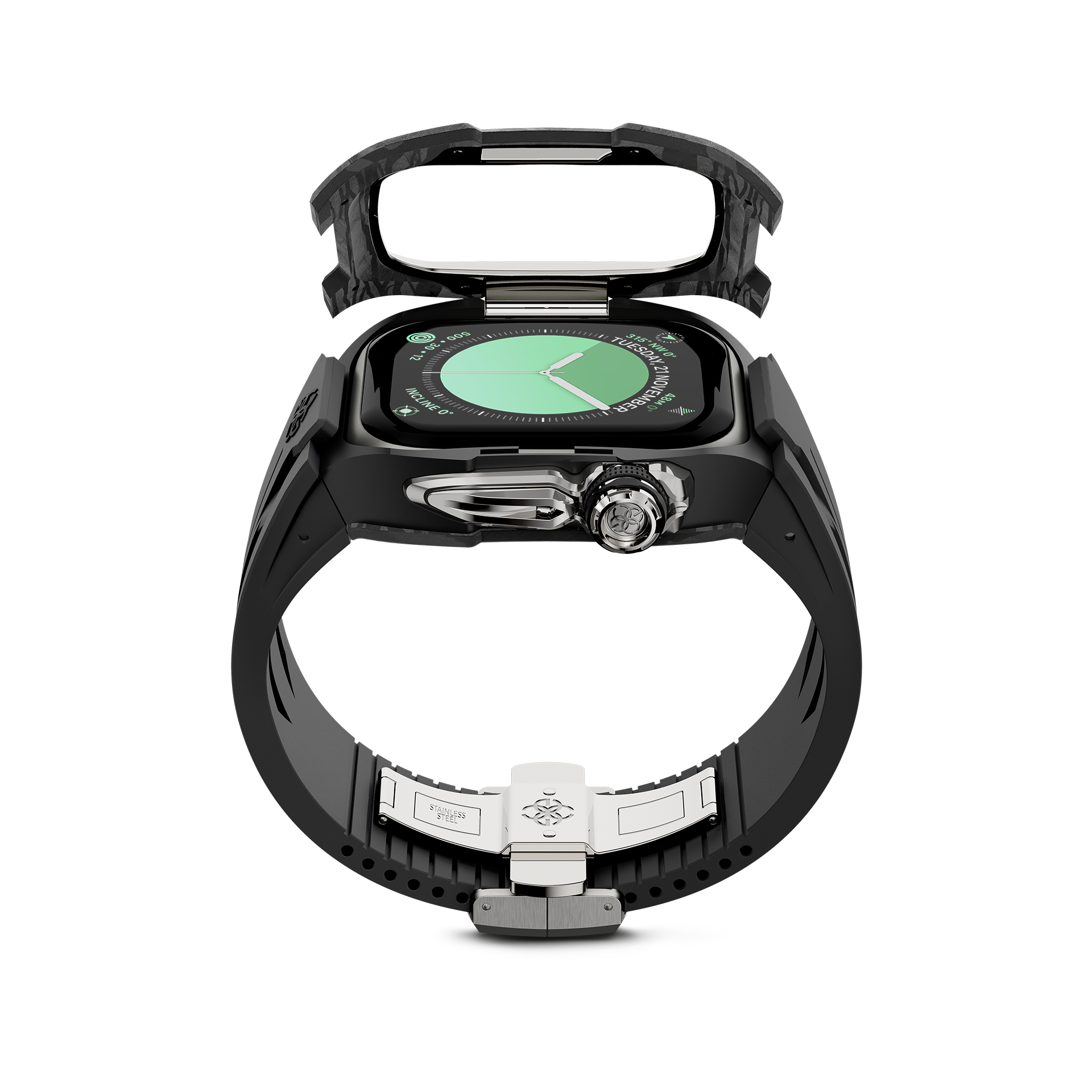 GOLDEN CONCEPT ゴールデンコンセプト Apple Watch Case / RSCIII46 - Silver Carbon シルバー カーボン