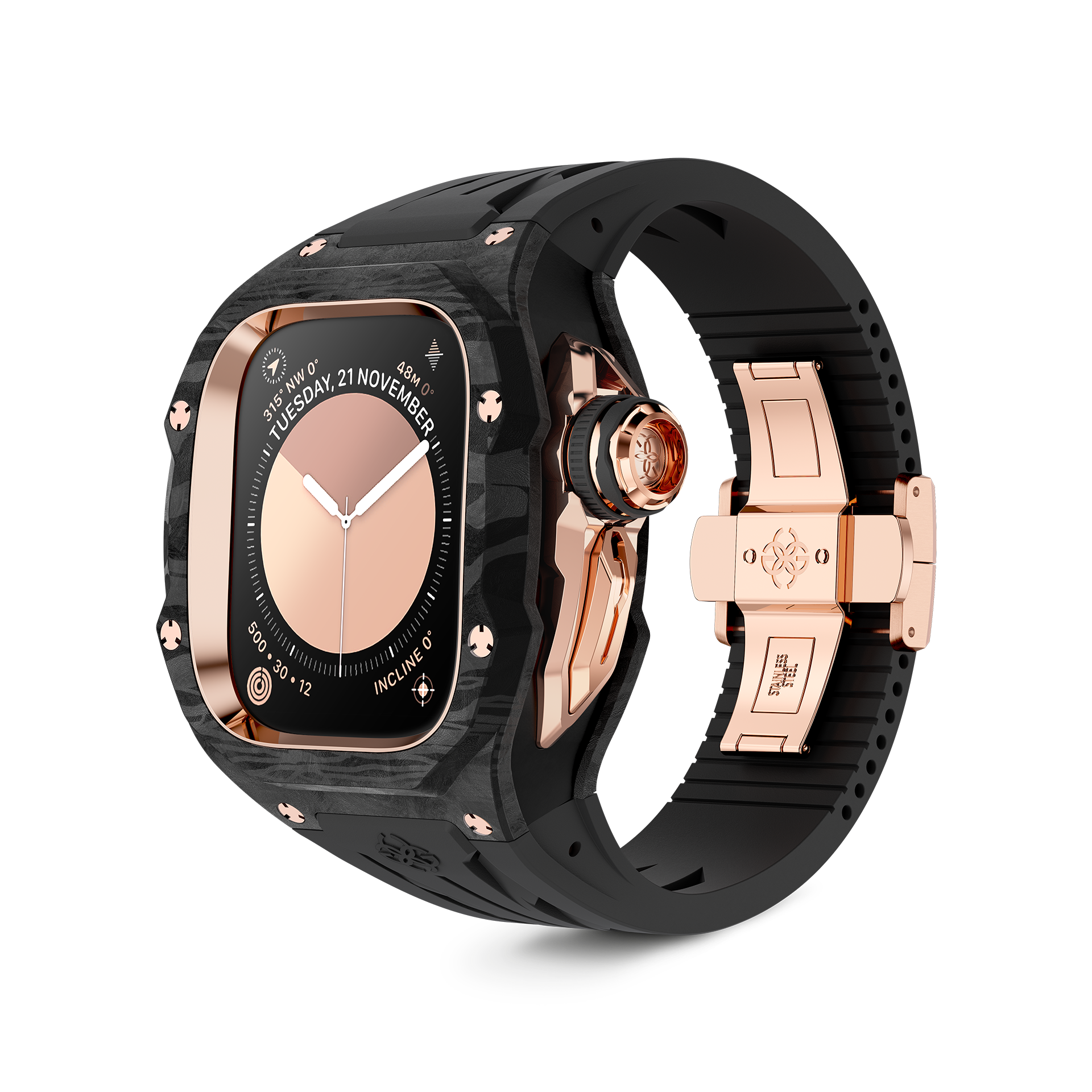 GOLDEN CONCEPT ゴールデンコンセプト Apple Watch Case / RSCIII49 - Rose Gold Carbon
