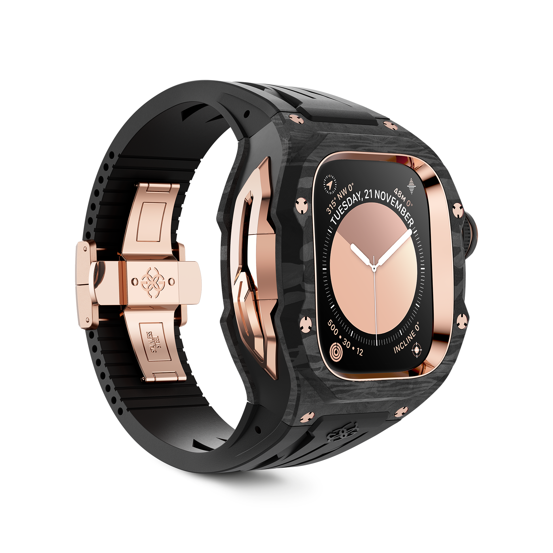 GOLDEN CONCEPT ゴールデンコンセプト Apple Watch Case / RSCIII49 - Rose Gold Carbon