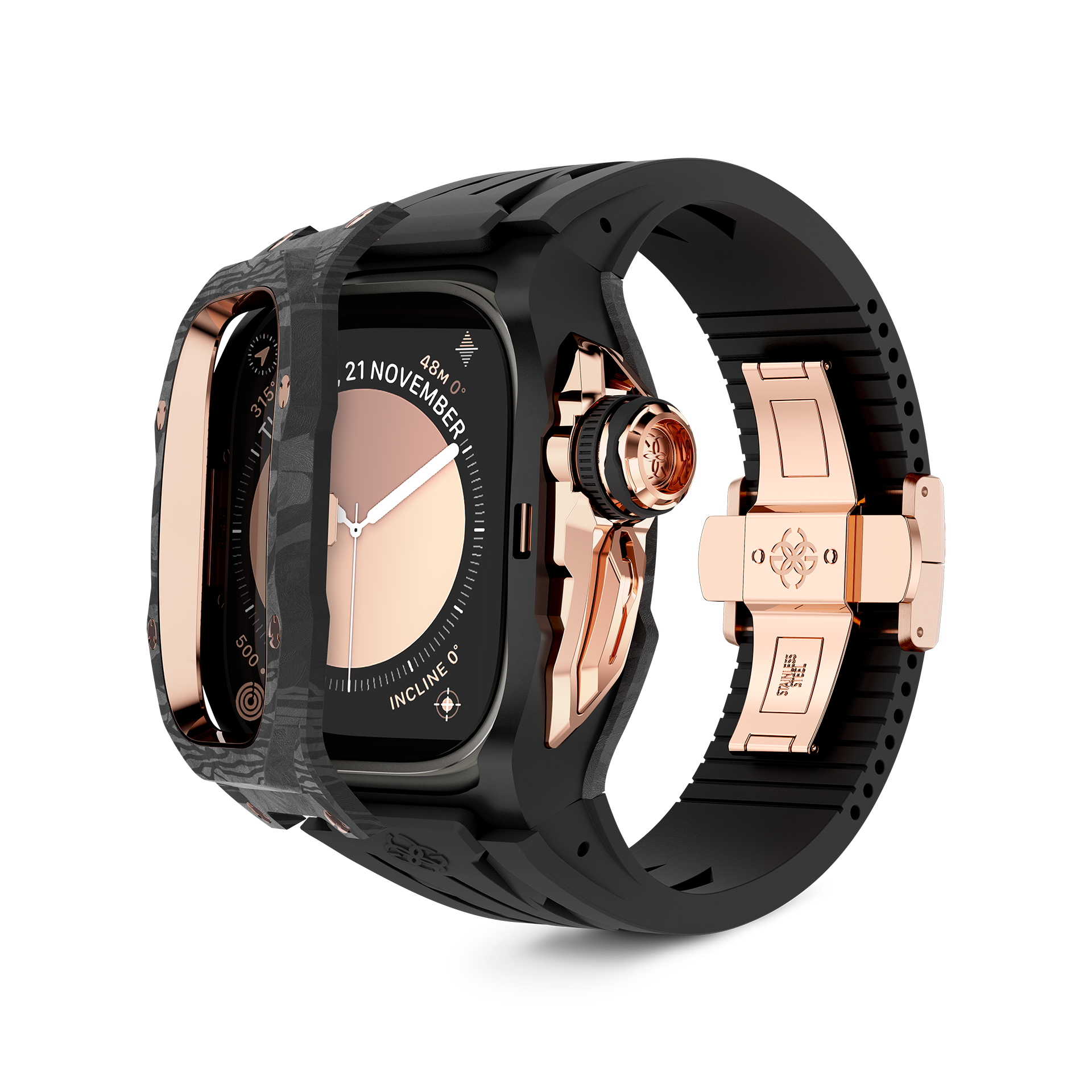 GOLDEN CONCEPT ゴールデンコンセプト Apple Watch Case / RSCIII49 - Rose Gold Carbon