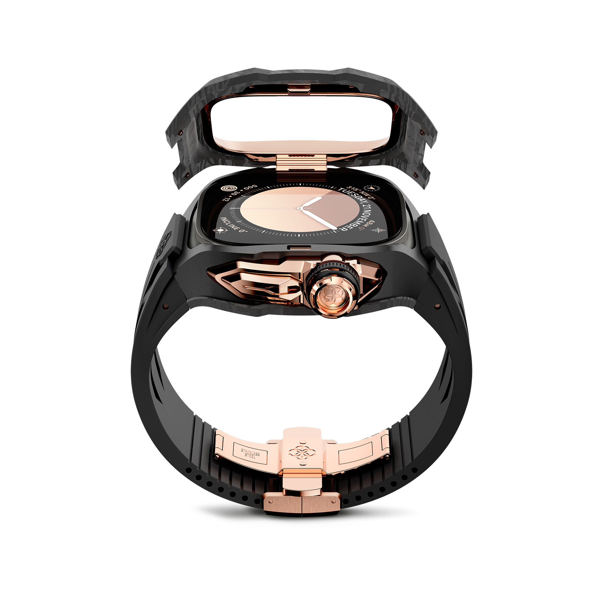 GOLDEN CONCEPT ゴールデンコンセプト Apple Watch Case / RSCIII49 - Rose Gold Carbon