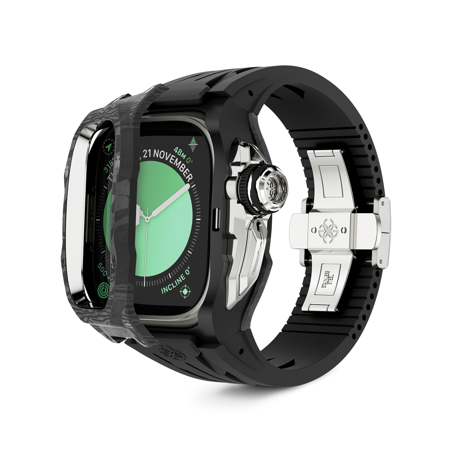 GOLDEN CONCEPT ゴールデンコンセプト Apple Watch Case / RSCIII49 - Silver Carbon