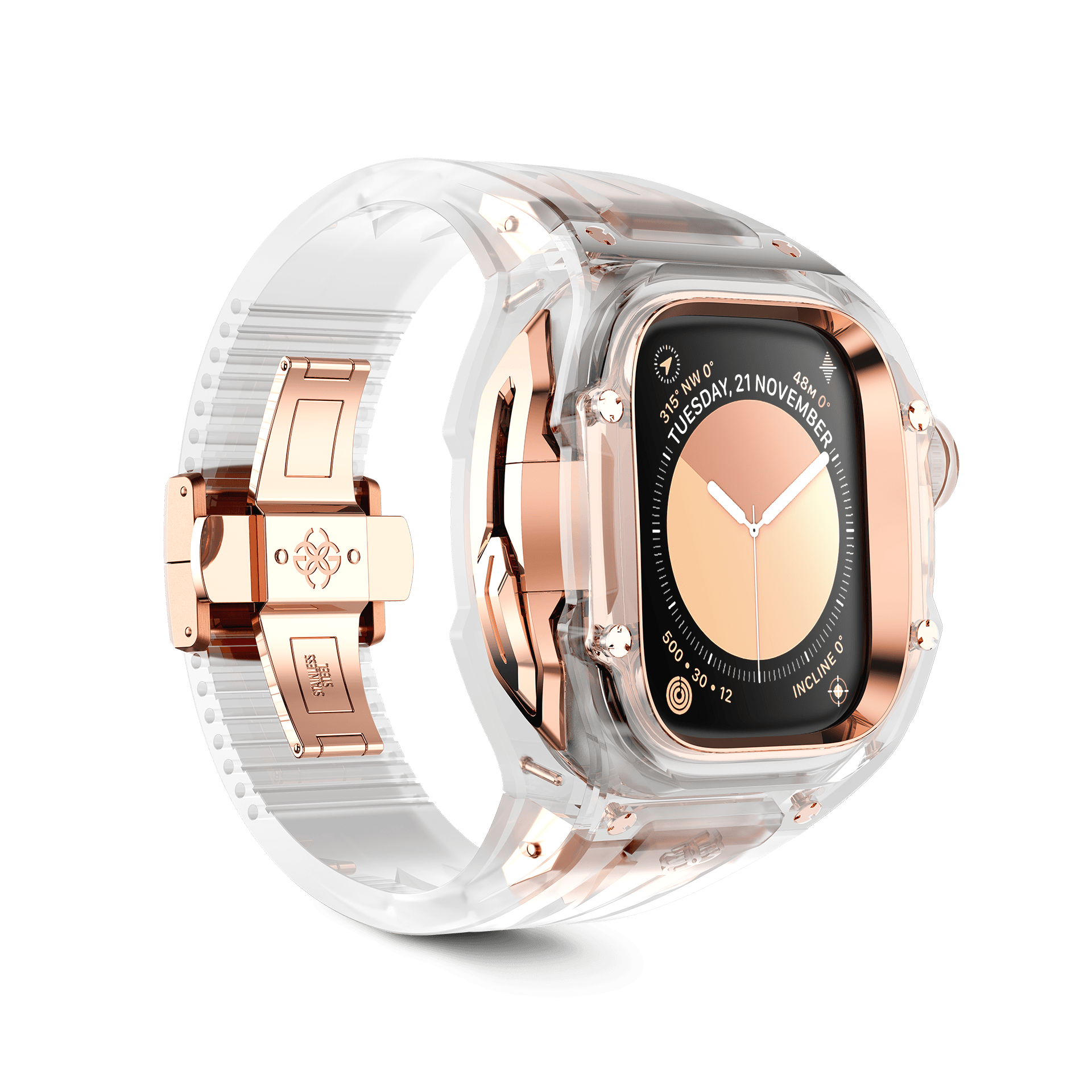GOLDEN CONCEPT ゴールデンコンセプト Apple Watch Case / RSTRIII49 - CRYSTAL ROSE クリスタル ローズ