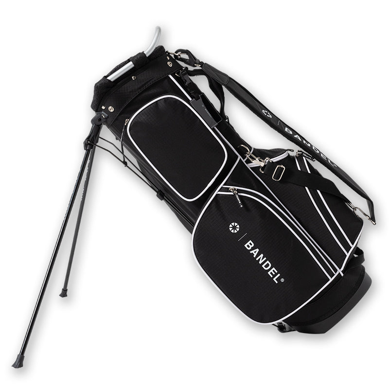 RIPSTOP STAND CADDYBAG (STANDARD EDITION) BGJ-4SCB キャディバッグ 8.5インチ スタンド仕様 軽量 / BLACKxWHITE