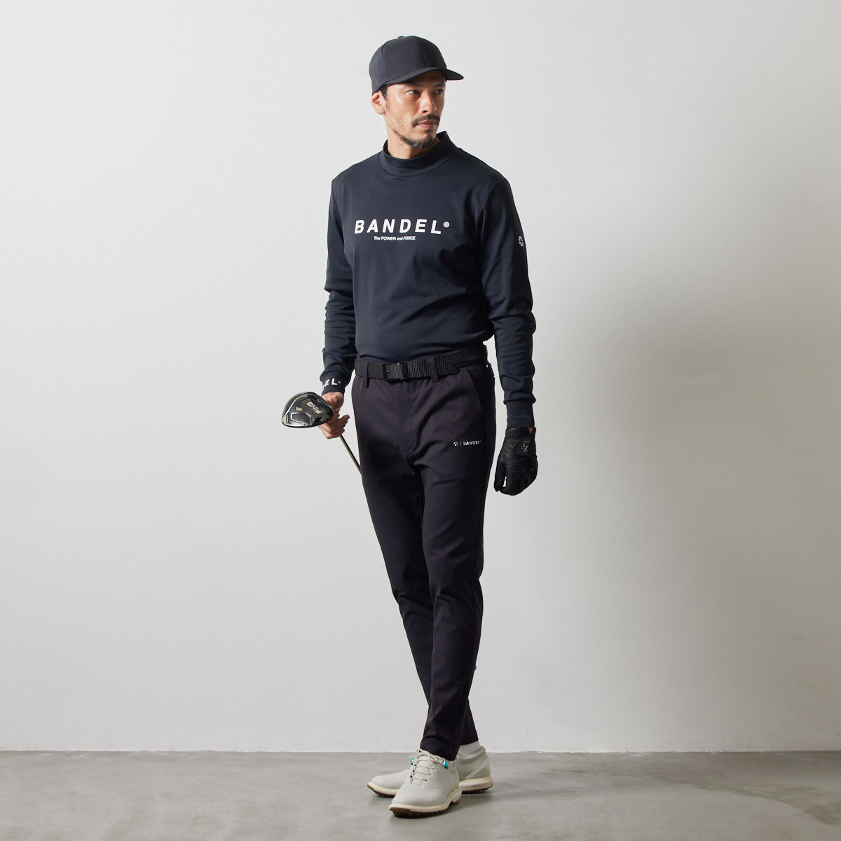 BASIC LOGO L/S MOCK NECK SHIRTS BGS-4ABLMC モックネックシャツ ハイストレッチ 保温 UVカット / BLACK