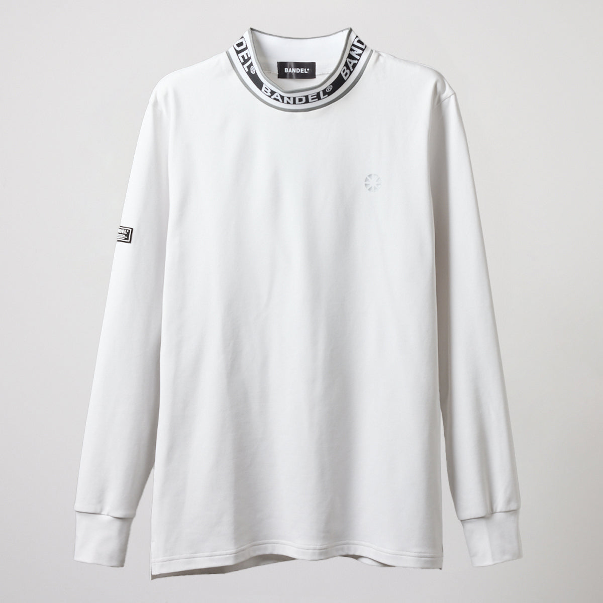 JACQUARD RIB L/S MOC SHIRTS BGS-4AJRMC モックネックシャツ ハイストレッチ 保温 UVカット 軽量 / WHITE