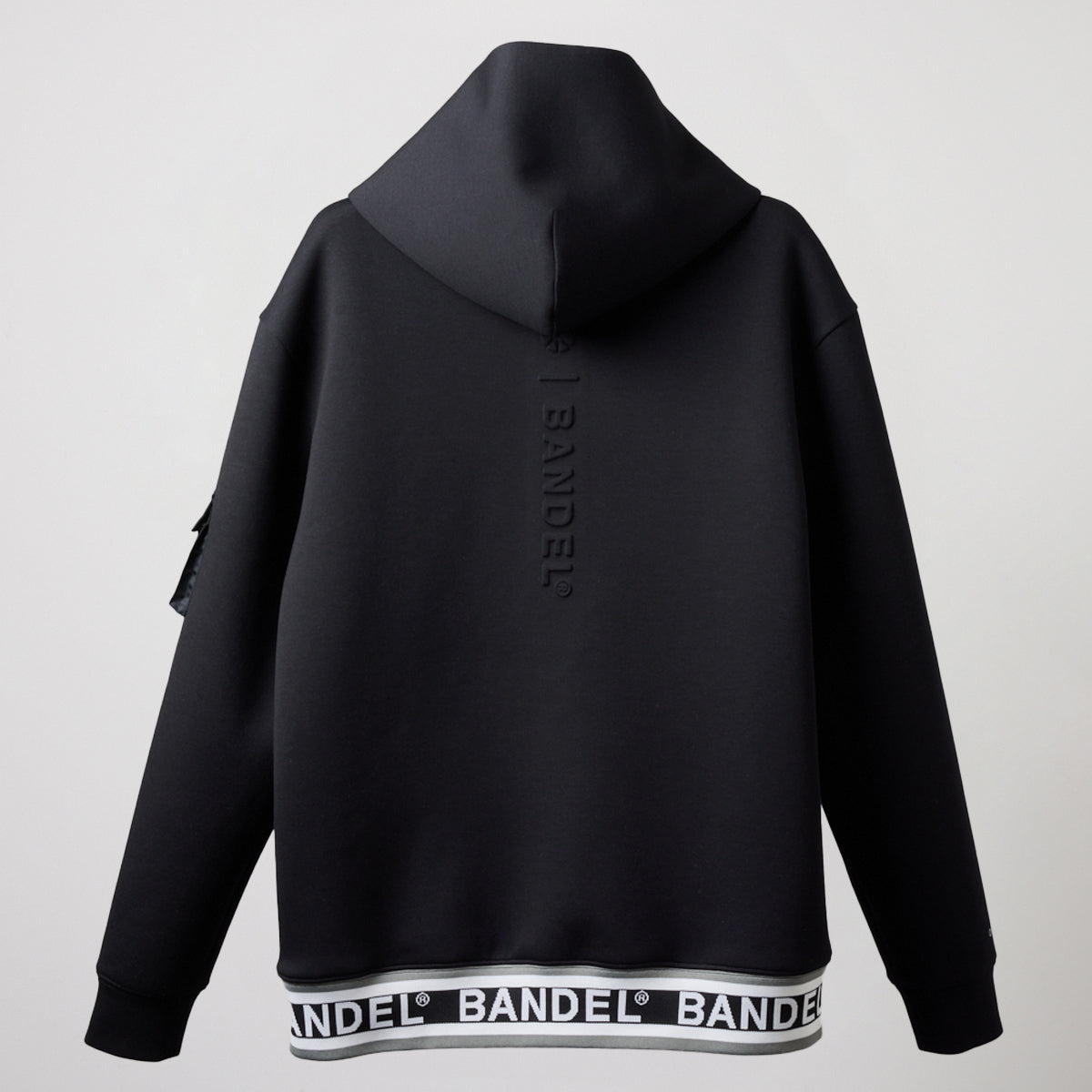 NYLON POCKET P/O HOODIE BGS-4ANPHD 軽量 ダンボール素材 異素材MIX セットアップ / BLACK