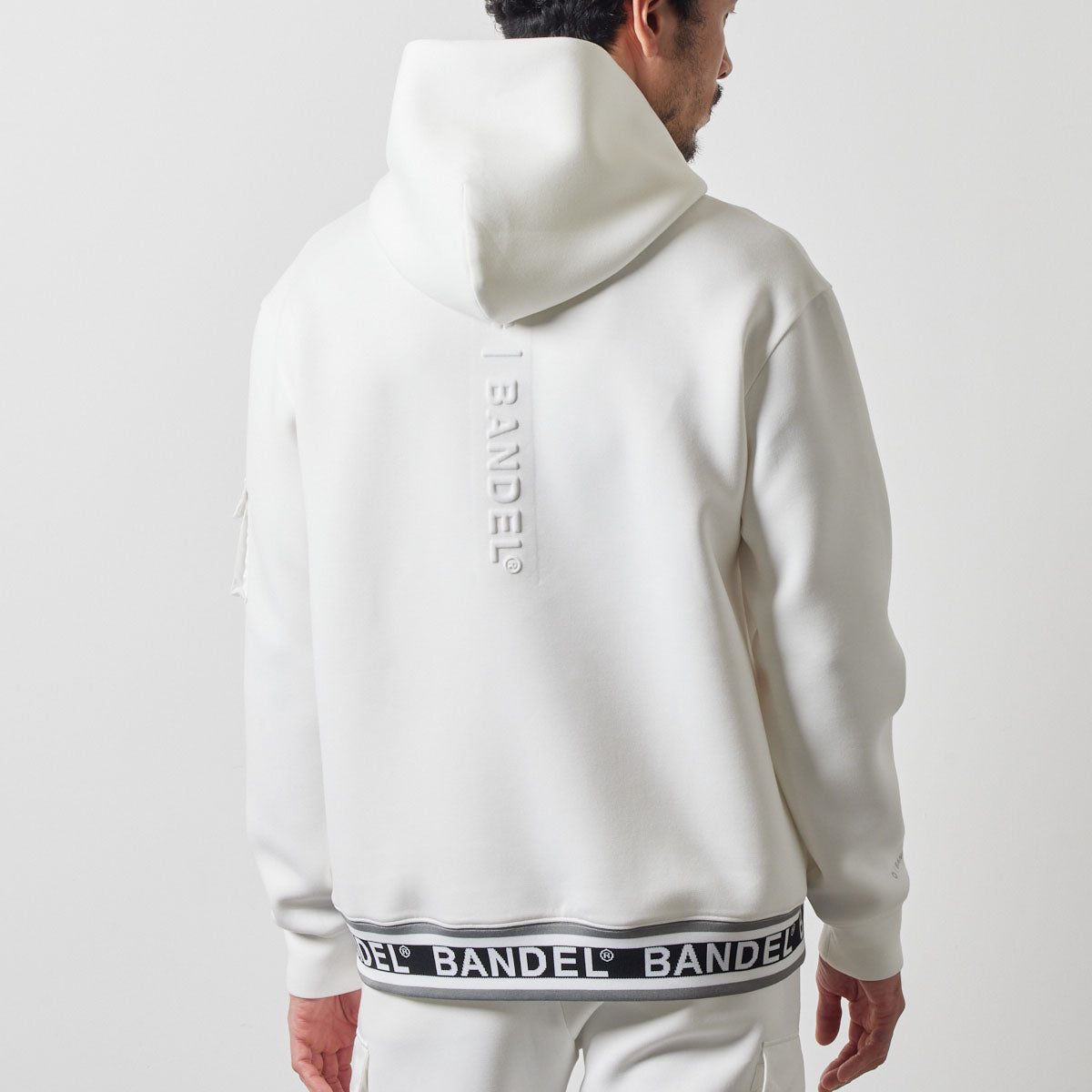 NYLON POCKET P/O HOODIE BGS-4ANPHD 軽量 ダンボール素材 異素材MIX セットアップ / WHITE