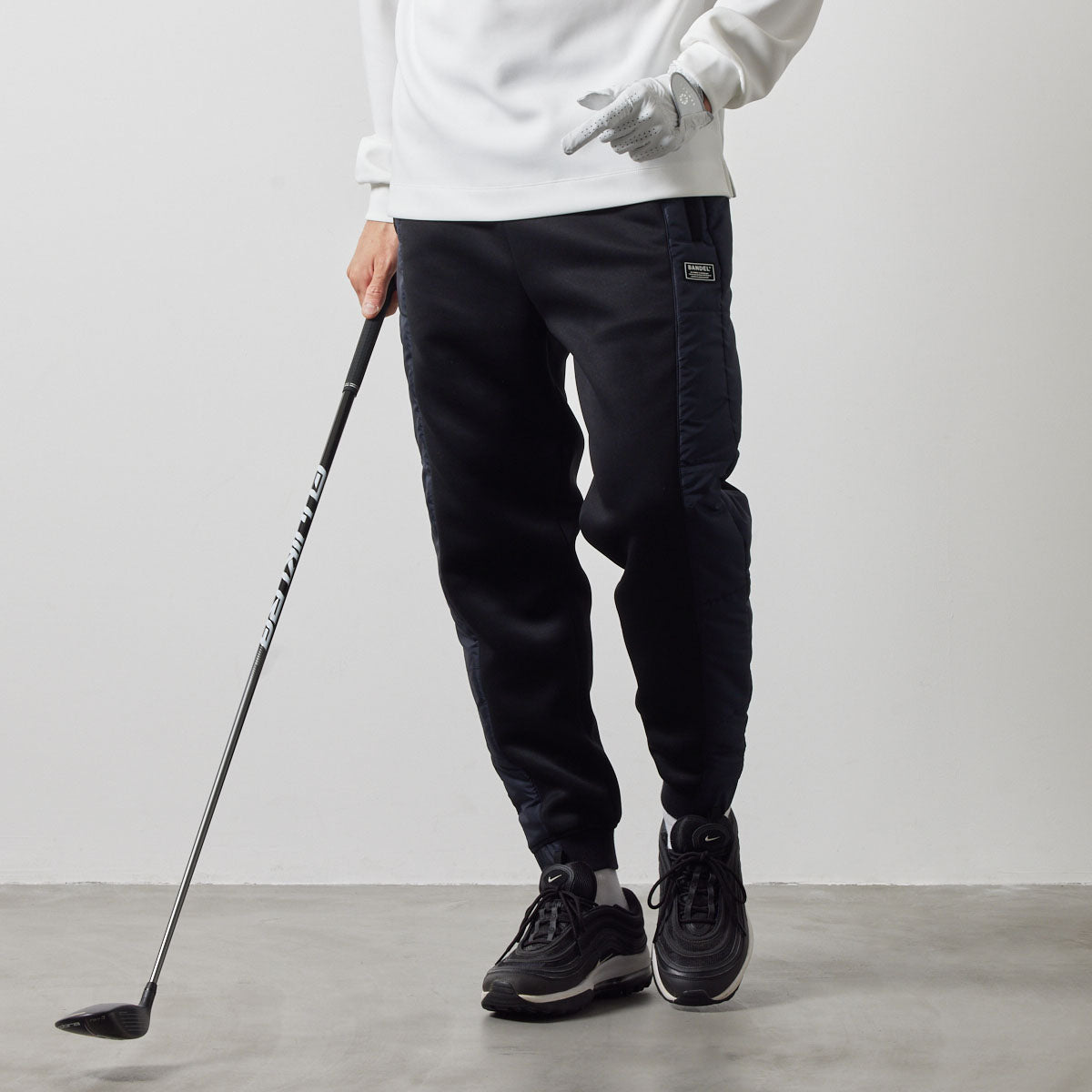 SIDE PUFFER TRACKPANTS BGS-4ASPTP トラックパンツ インベル 軽量 保温 中綿 動きやすい セットアップ / BLACK