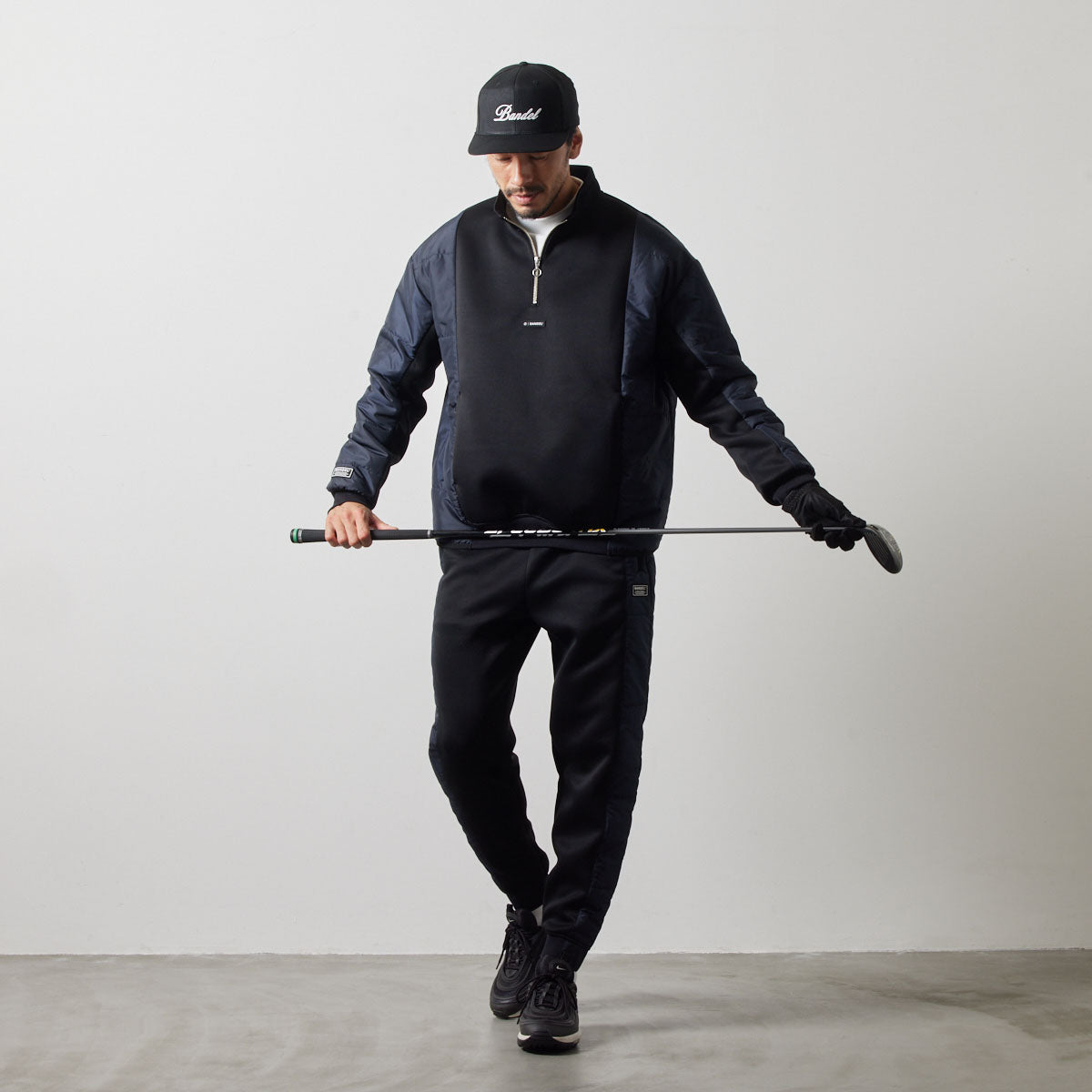 SIDE PUFFER TRACKPANTS BGS-4ASPTP トラックパンツ インベル 軽量 保温 中綿 動きやすい セットアップ / BLACK