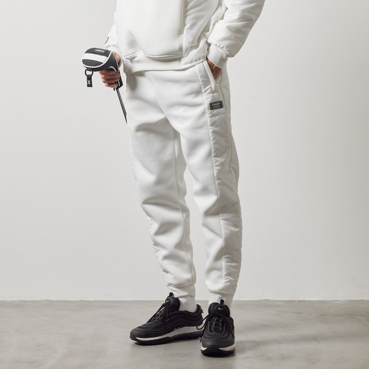 SIDE PUFFER TRACKPANTS BGS-4ASPTP トラックパンツ インベル 軽量 保温 中綿 動きやすい セットアップ / WHITE