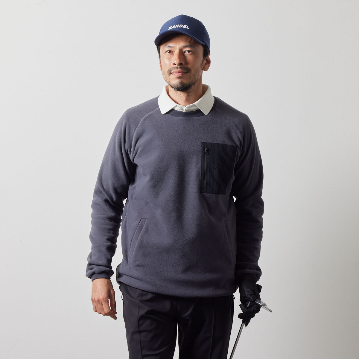 UTILITY FLEECE CREW NECK BGS-4AUFCS ロンT フリース 温度調節 防風 ファスナーポケット ドローコード / GREY