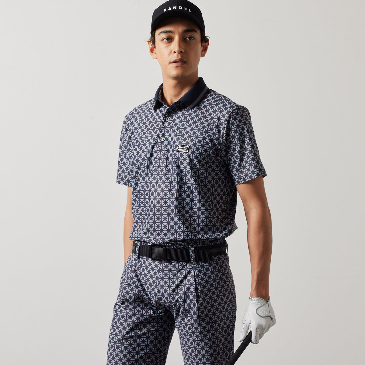 BANDEL GOLF バンデルゴルフ ポロシャツ ALLOVER S/S POLO SHIRTS BGS-4SAOPL BLACKxGRAY