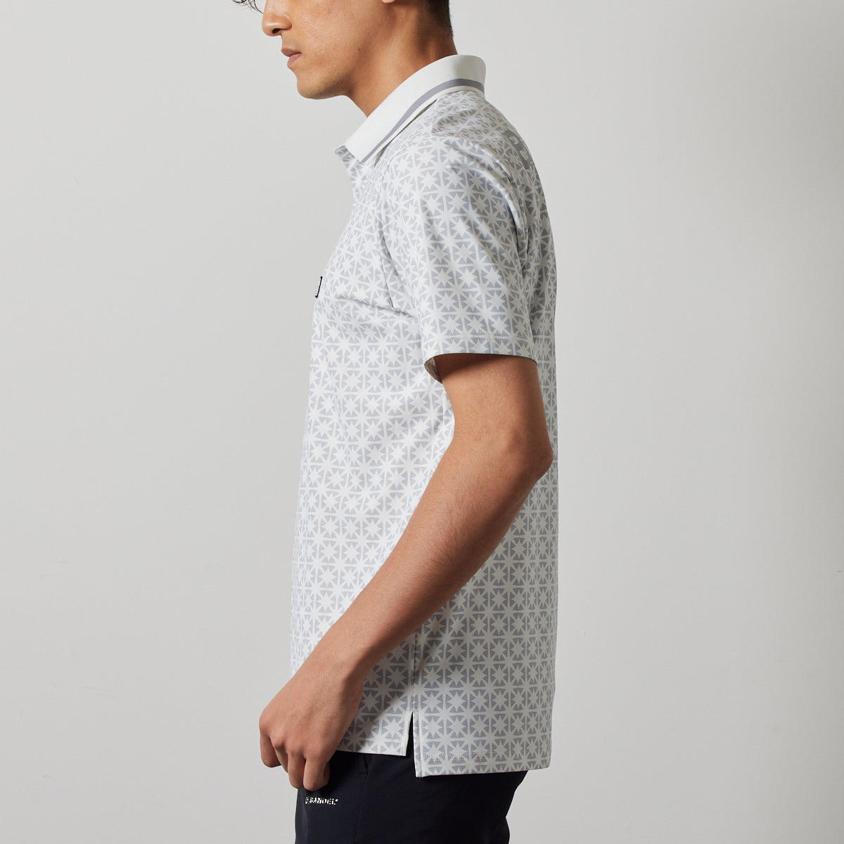 BANDEL GOLF バンデルゴルフ ポロシャツ ALLOVER S/S POLO SHIRTS BGS-4SAOPL WHITE LINE GRAY