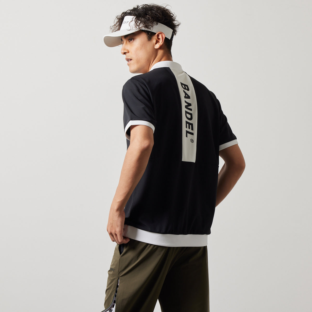 BANDEL GOLF バンデルゴルフ ポロシャツ BICOLOR RIB S/S POLO SHIRTS BGS-4SLFPL BLACKxWHITE