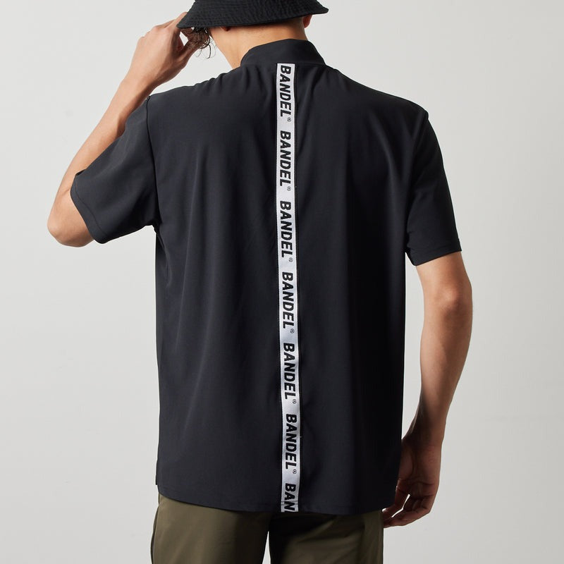 BANDEL GOLF バンデルゴルフ モックネック STRAIGHT LOGO S/S MOCK NECK SHIRTS BGS-4SLTMC BLACK