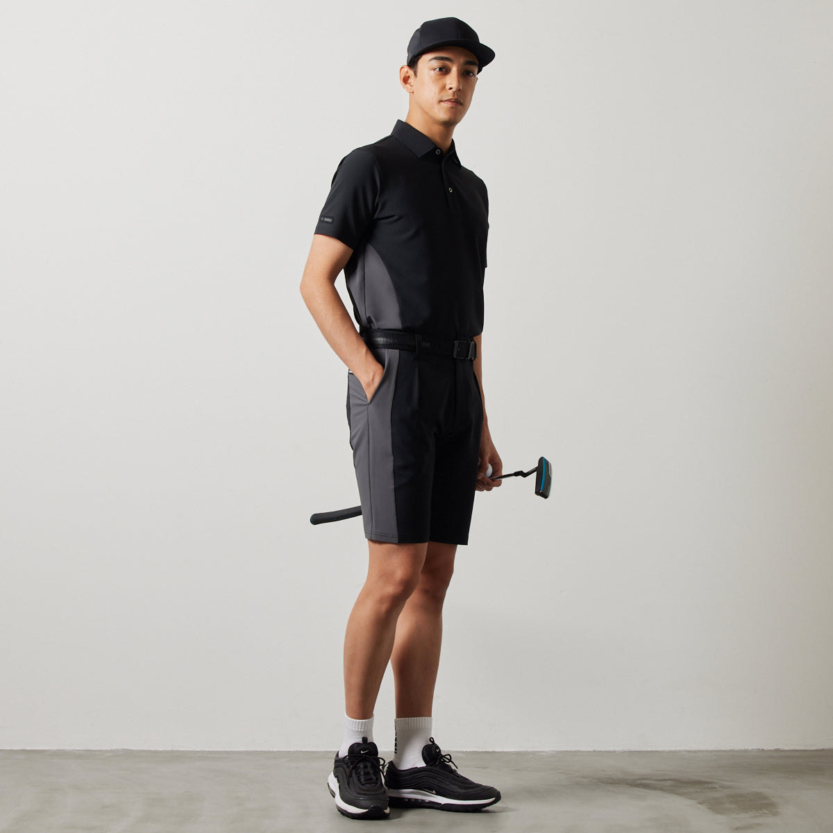 BANDEL GOLF バンデルゴルフ ショートパンツ SIDE PANEL SWITCH HALF PANTS BGS-4SSSHP BLACKxGRAY