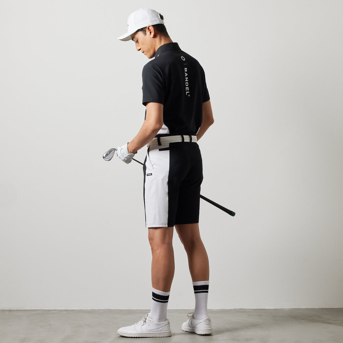 BANDEL GOLF バンデルゴルフ ショートパンツ SIDE PANEL SWITCH HALF PANTS BGS-4SSSHP BLACKxWHITE