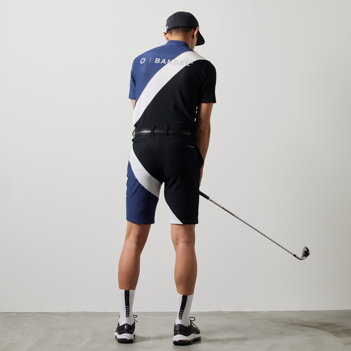 BANDEL GOLF バンデルゴルフ モックネック STRIPES SWITCH S/S MOCK NECK SHIRTS BGS-4SSTMC NAVYxWHITExBLACK